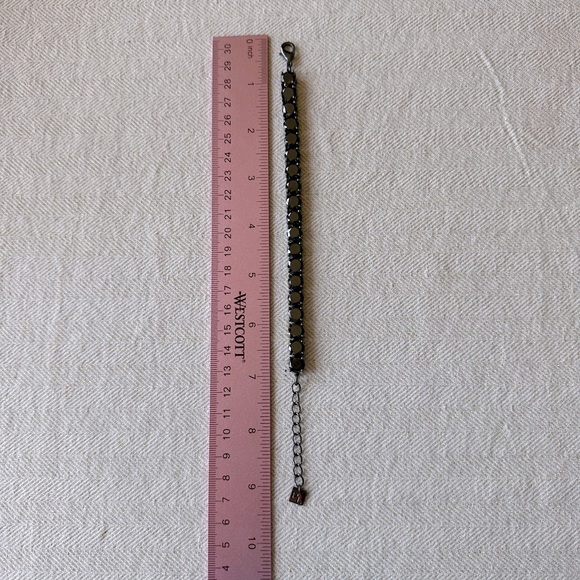 Jet Black CZ Impression Tennis Bracelet Set in Hematite by Park Lane Jewelry - Picture 8 of 8